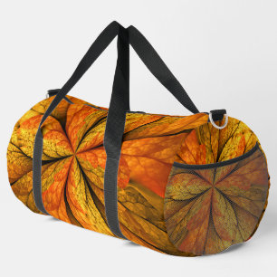 Autumn Plant, Modern Abstract Fractal Art Leaf Duffle Bag