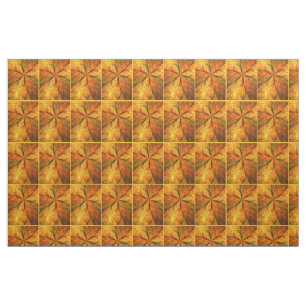 Autumn Plant, Modern Abstract Fractal Art Leaf Fabric