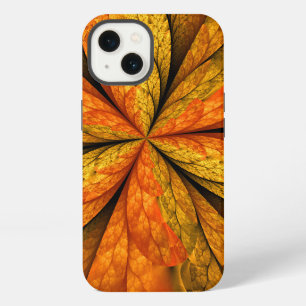 Autumn Plant, Modern Abstract Fractal Art Leaf iPhone 13 Case