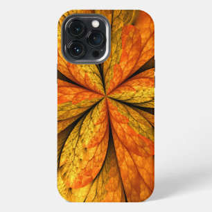 Autumn Plant, Modern Abstract Fractal Art Leaf iPhone 13 Pro Max Case