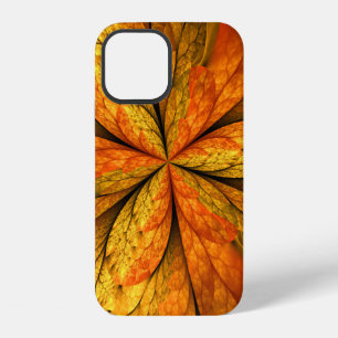Autumn Plant, Modern Abstract Fractal Art Leaf iPhone 12 Case