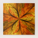 Autumn Plant, Modern Abstract Fractal Art Leaf Jigsaw Puzzle<br><div class="desc">An autumn plant with texture,  unusual Fractal Art.
Design for your puzzle and more.</div>