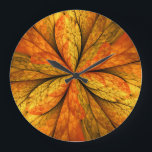 Autumn Plant, Modern Abstract Fractal Art Leaf Large Clock<br><div class="desc">An autumn plant with texture,  unusual Fractal Art.
Design for your wall clock and more.</div>