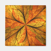 Autumn Plant, Modern Abstract Fractal Art Leaf