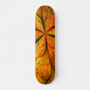 Autumn Plant, Modern Abstract Fractal Art Leaf Skateboard