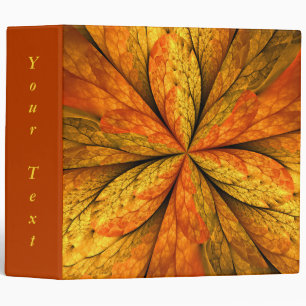 Autumn Plant, Modern Abstract Fractal Leaf Text Binder