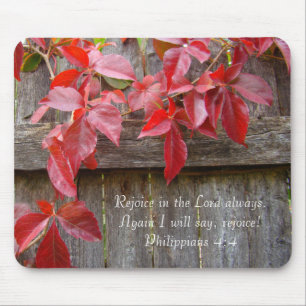 Autumn Pleasures Vintage Fence Mouse Pad