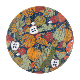 Autumn, polka dots, vintage, seamless pattern. cutting board