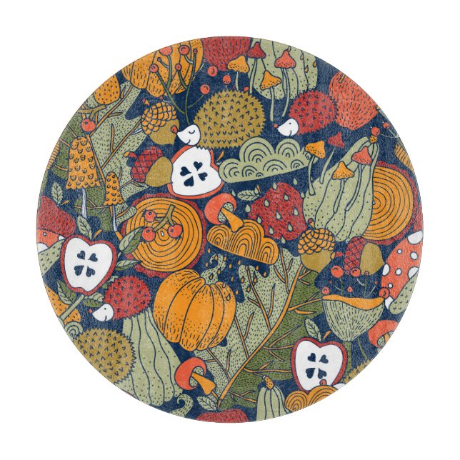 Autumn, polka dots, vintage, seamless pattern. cutting board (Front)