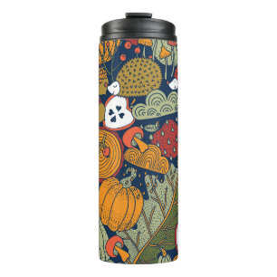 Autumn, polka dots, vintage, seamless pattern. thermal tumbler