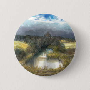 autumn pond 2 inch round button