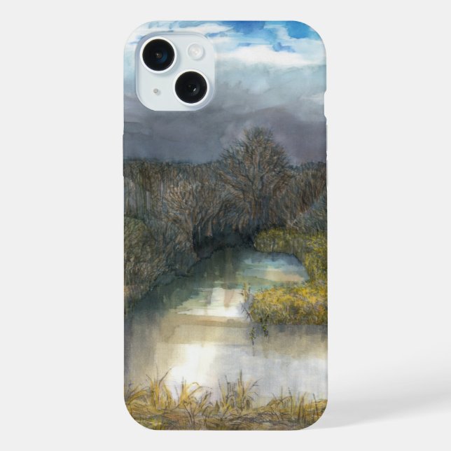 autumn pond iPhone case (Back)