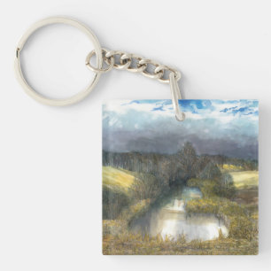 autumn pond keychain