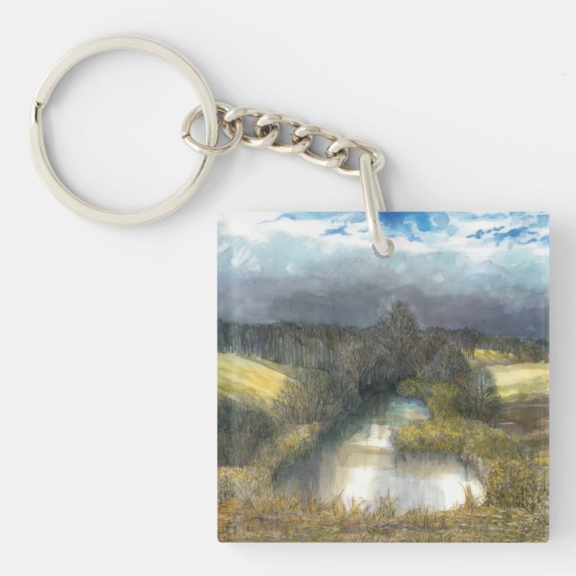 autumn pond keychain (Front)
