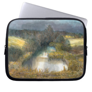 autumn pond laptop sleeve