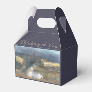 autumn pond watercolor favor box