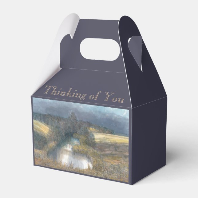 autumn pond watercolor favor box (Front Side)