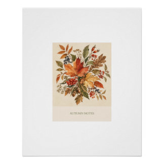 Autumn poster with cozy leafs.