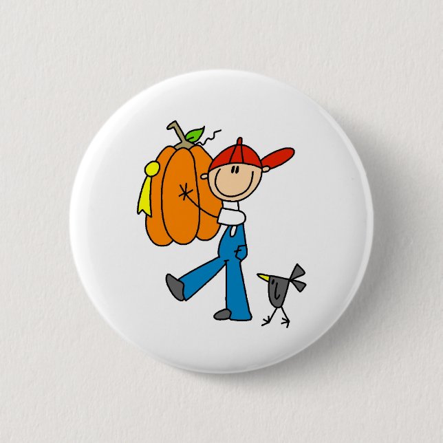 Autumn Pumpkin 2 Inch Round Button (Front)