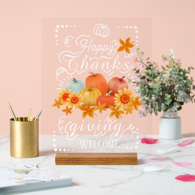 Autumn Pumpkin   Acrylic Sign (Wedding)
