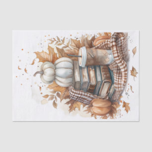 Autumn Pumpkin and Flowers Fall Decoupage Tissue Paper