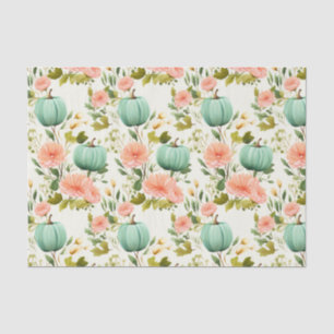 Autumn Pumpkin and Flowers Fall Decoupage Tissue Paper