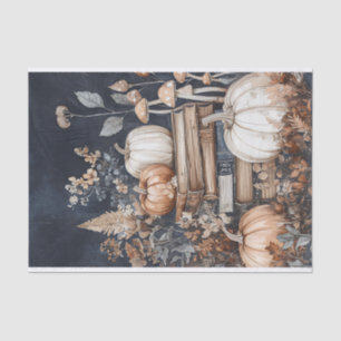 Autumn Pumpkin and Flowers Fall Decoupage Tissue Paper