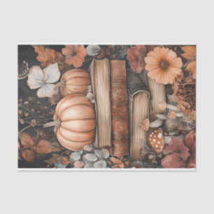 Autumn Pumpkin and Flowers Fall Decoupage Tissue Paper