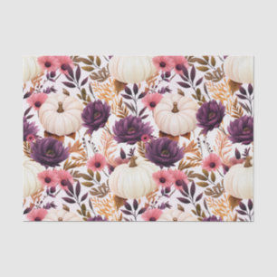 Autumn Pumpkin and Flowers Fall Decoupage Tissue Paper