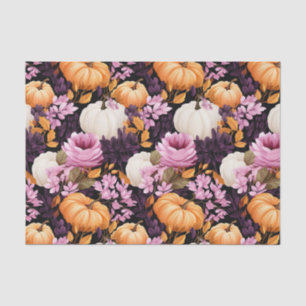 Autumn Pumpkin and Flowers Fall Decoupage Tissue Paper