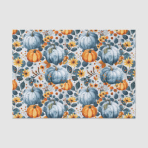 Autumn Pumpkin and Flowers Fall Decoupage Tissue Paper