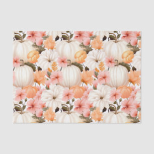 Autumn Pumpkin and Flowers Fall Decoupage Tissue Paper