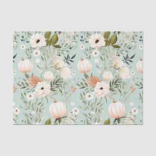 Autumn Pumpkin and Flowers Fall Decoupage Tissue Paper