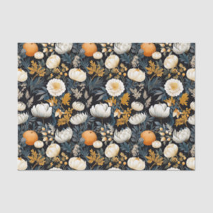 Autumn Pumpkin and Flowers Fall Decoupage Tissue Paper