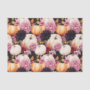 Autumn Pumpkin and Flowers Fall Decoupage Tissue Paper