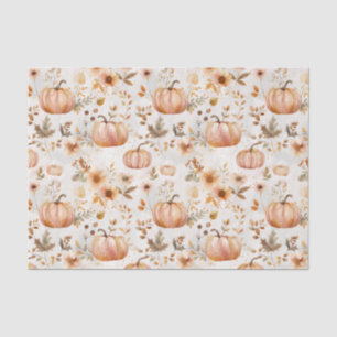 Autumn Pumpkin and Flowers Fall Decoupage Tissue Paper