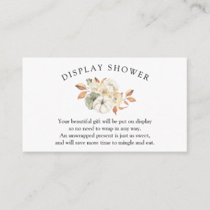 Autumn Pumpkin Baby Shower Display Shower Enclosure Card