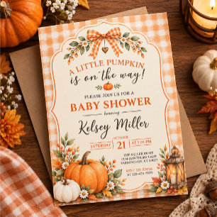 Autumn pumpkin baby shower invitation