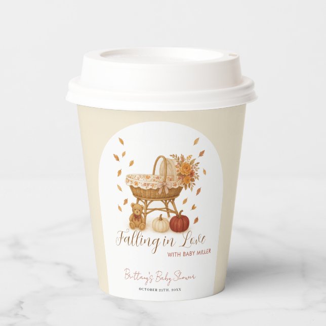 Autumn Pumpkin Baby Shower  Paper Cups (Front)