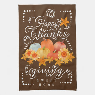 Autumn Pumpkin Brown Kitchen Towel