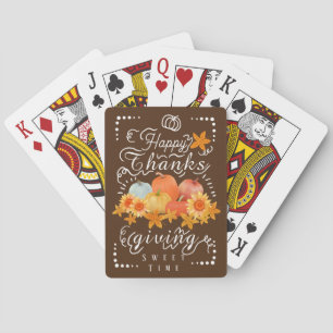 Autumn Pumpkin Brown Playing Cards