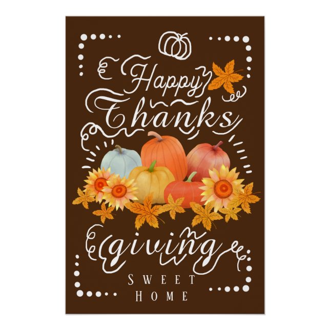 Autumn Pumpkin  Brown Poster (Front)