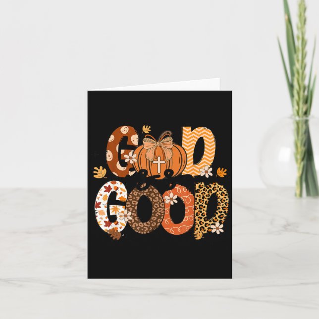 Autumn Pumpkin Christian Thanksgiving Faith God Is Card (Front)