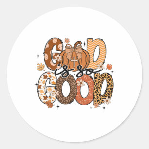 Autumn Pumpkin Christian Thanksgiving Faith God Is Classic Round Sticker