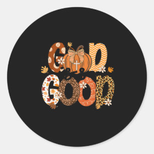 Autumn Pumpkin Christian Thanksgiving Faith God Is Classic Round Sticker