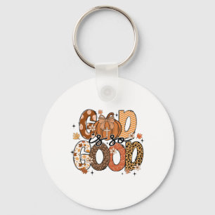 Autumn Pumpkin Christian Thanksgiving Faith God Is Keychain