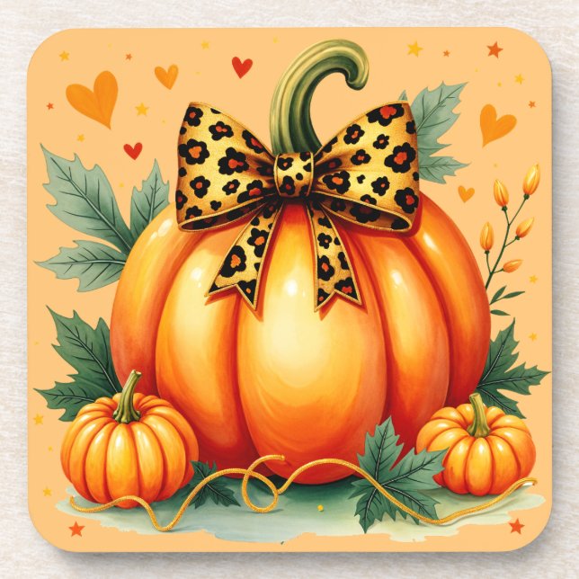 Autumn Pumpkin  Coaster (Front)