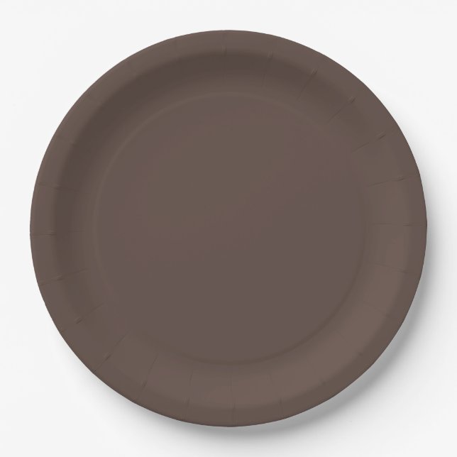 Autumn Pumpkin Colours Dark Brown Paper Plate (Front)