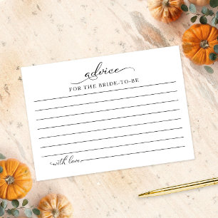 Autumn Pumpkin Fall Bridal Shower Advice Cards