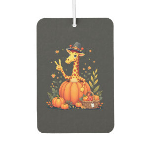 Autumn Pumpkin Fall Giraffe Thanksgiving Womens Me Air Freshener